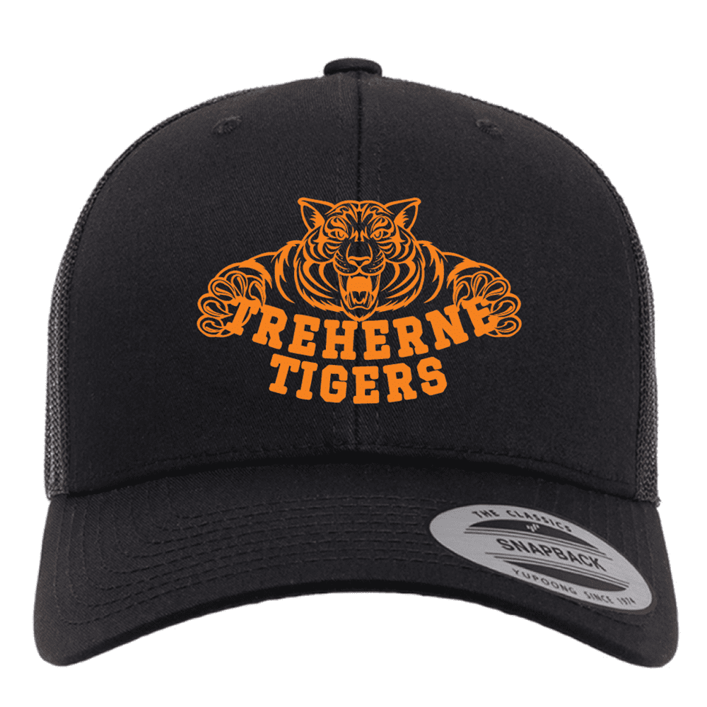 6606 Yupoong Adult Retro Trucker Cap - Black