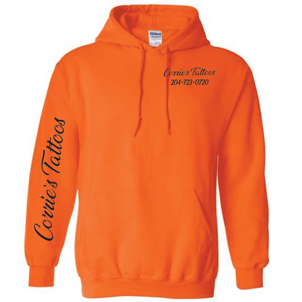 G185 Gildan Heavy Blend 8 oz., 50/50 Hooded Sweatshirt - Safety Orange